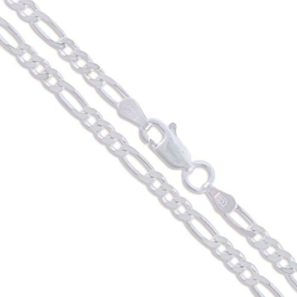 Sterling Silver 3mm Figaro Link .925 Neckace - Picture 1 of 1